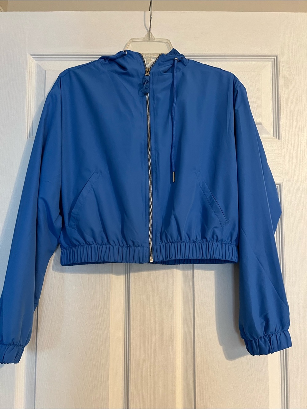 Forever 21 Blue Cropped Windbreaker Jacket